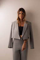 BLAZER AMALFI CURTO TRANSPASSADO CINZA