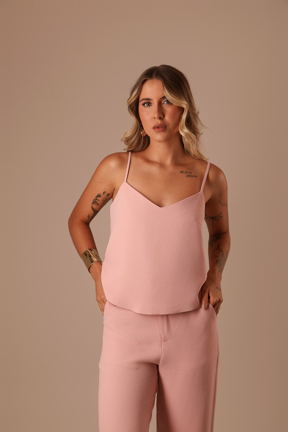 CONJUNTO ALFAIATARIA ROSA PÓ