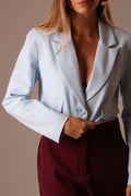 BLAZER ALFAIATARIA CROPPED AZUL SERENO