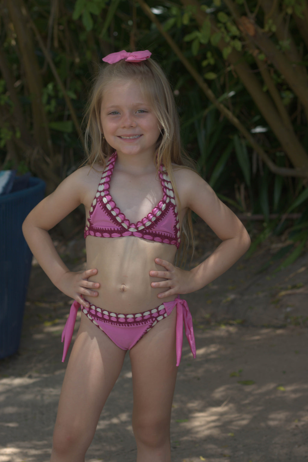 BIQUINI INFANTIL DUPLA FACE ROSA SAUDADE FOR TYNA