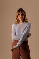 Blusa Azul Manga Comprida Tule - TYNA - foto 3