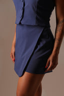 Conjunto Alfaiataria Azul Short Saia com Colete - TYNA - foto 8