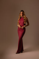 VESTIDO LONGO VINHO