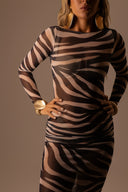 VESTIDO TULE LONGO ZEBRA