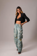 Calça Jeans Cargo Multibolsos Clara - TYNA - foto 1