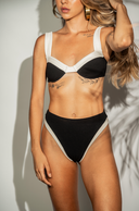 Biquini Meia Taça Preto e Branco Semi Hot Pant - Biquíni - TYNA - foto 1