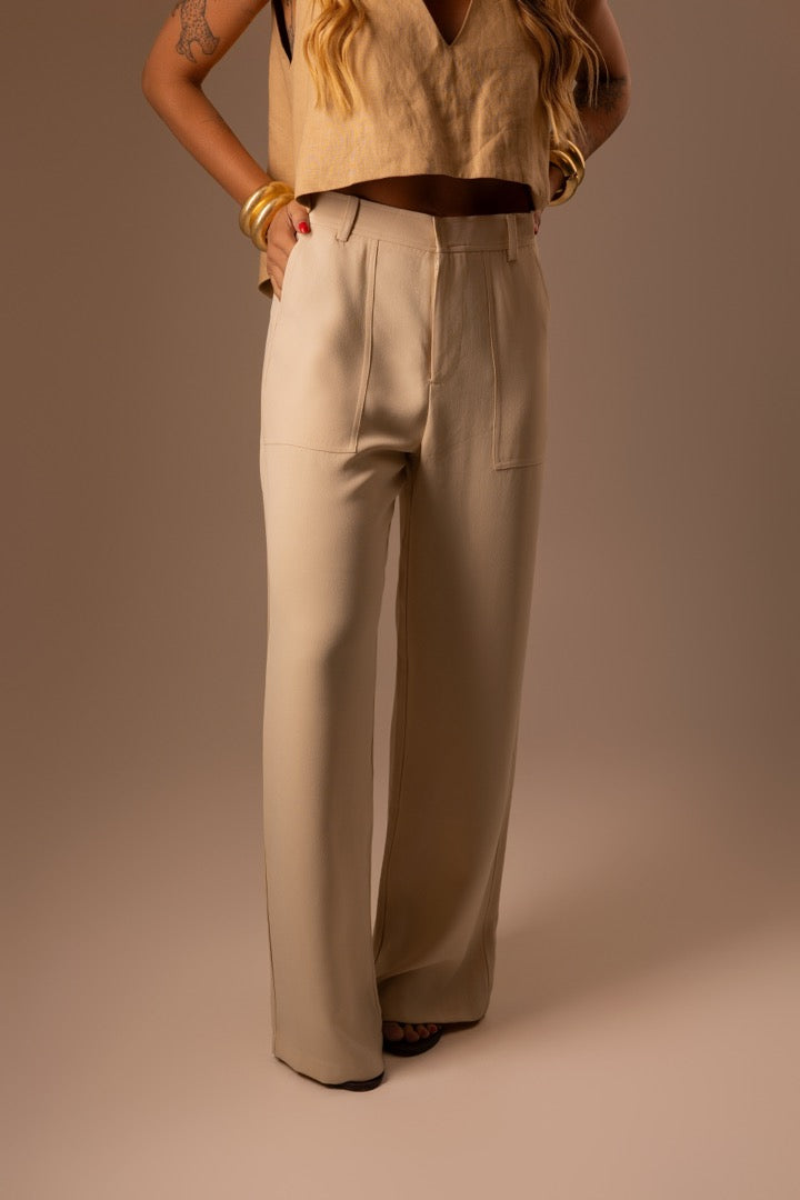 CALÇA ALFAIATARIA PATOU CREME