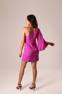 VESTIDO CURTO ROSA OMBRO SÓ