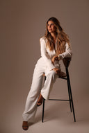 Calça Alfaiataria Reta Off White - TYNA - foto 3