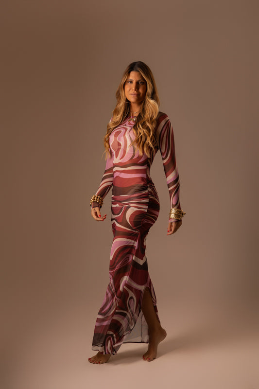 VESTIDO TULE LONGO WAVE