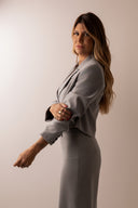 BLAZER AMALFI CURTO TRANSPASSADO CINZA
