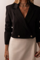 BLAZER AMALFI CURTO TRANSPASSADO PRETO