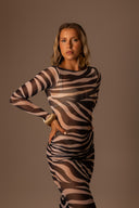VESTIDO TULE LONGO ZEBRA