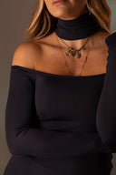 Blusa Manga Longa Gola Preta - TYNA - foto 4
