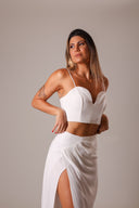 Saia Midi Off White com Fenda Lateral - TYNA - foto 4