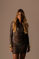 VESTIDO TULE CURTO ONÇA