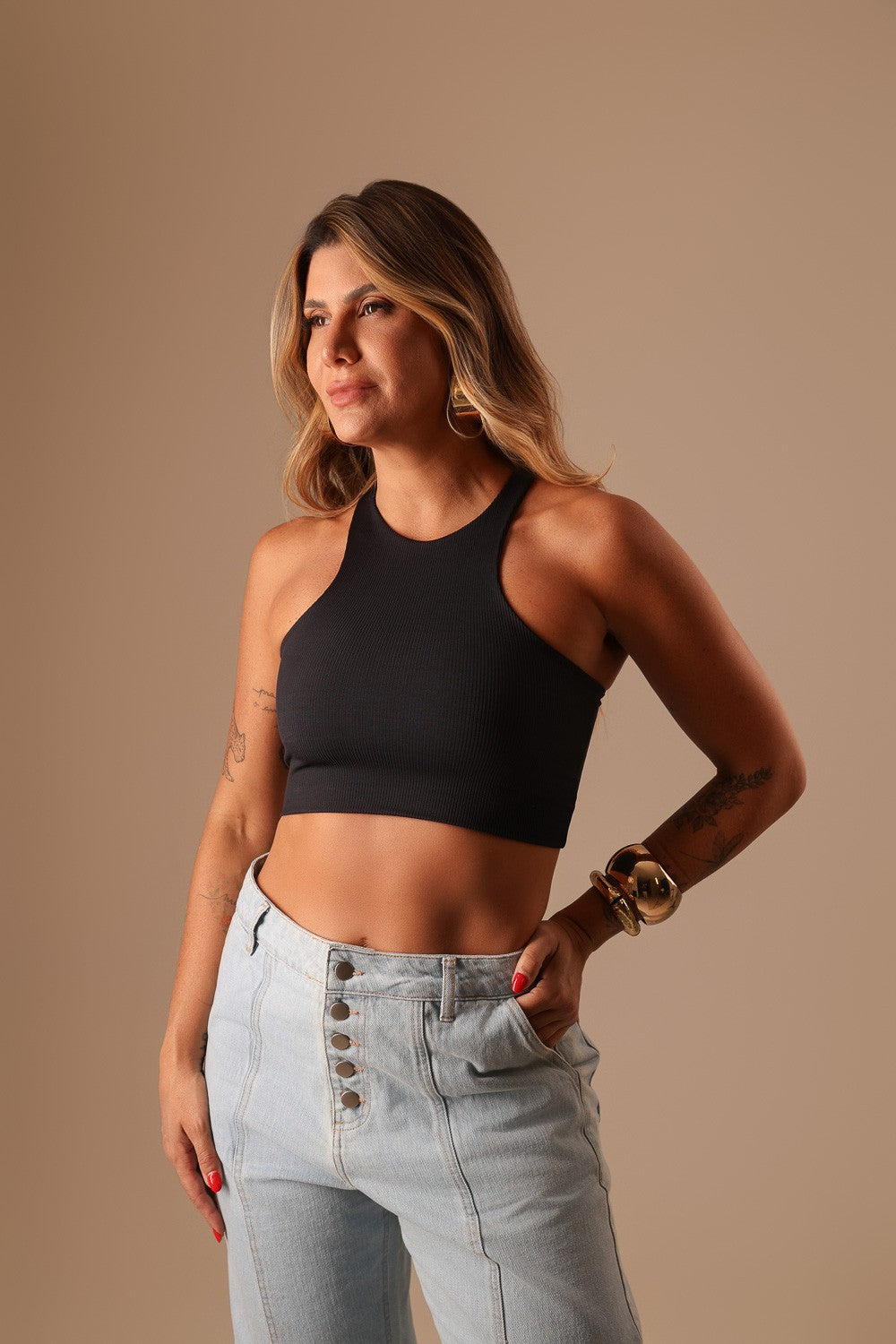 REGATA NADADOR CURTA PRETA