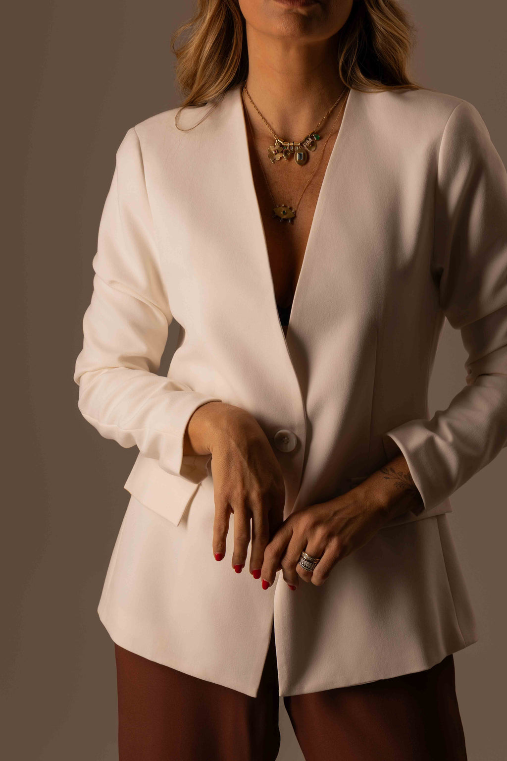 BLAZER SEM GOLA OFF WHITE