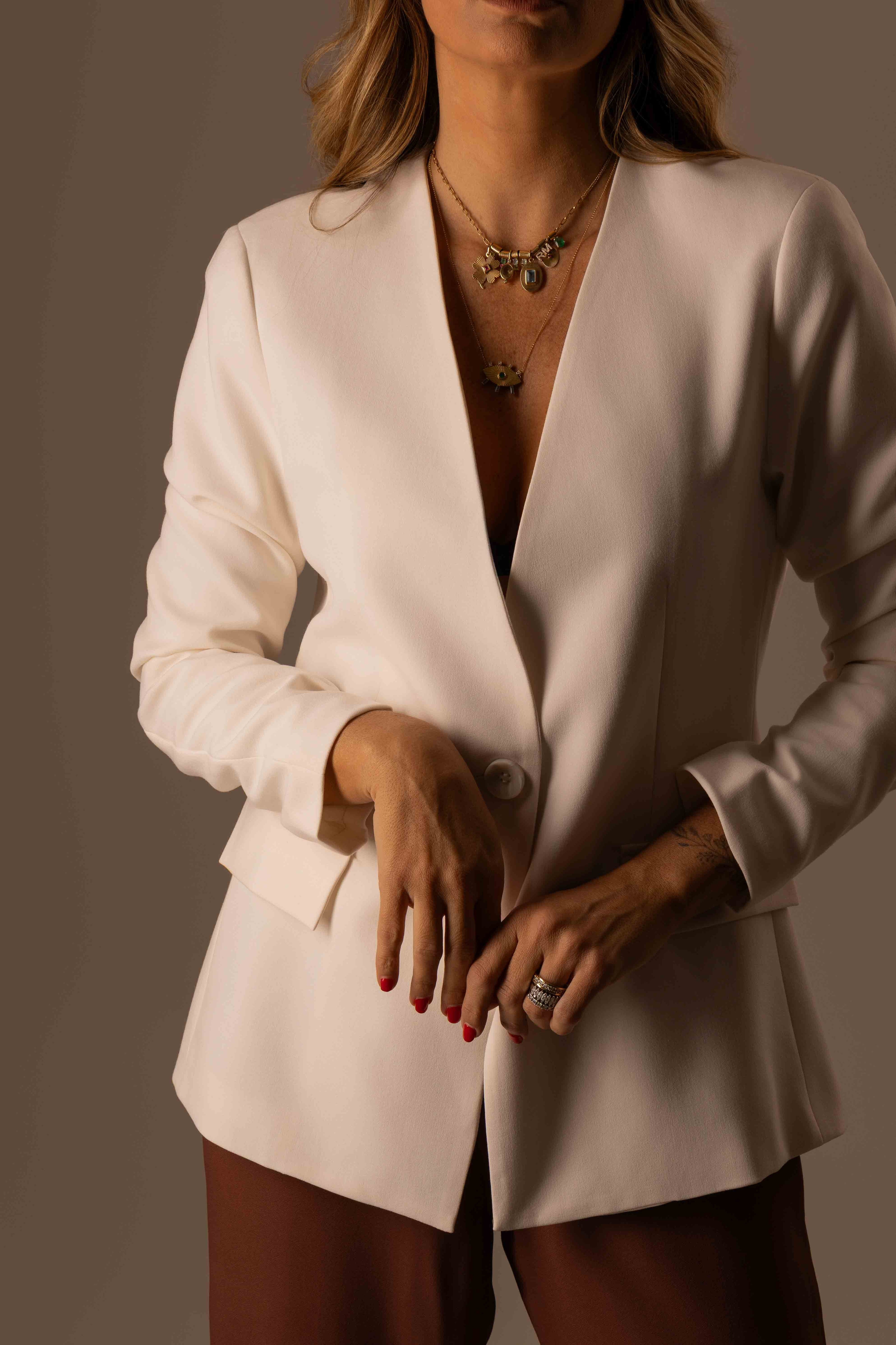 BLAZER SEM GOLA OFF WHITE