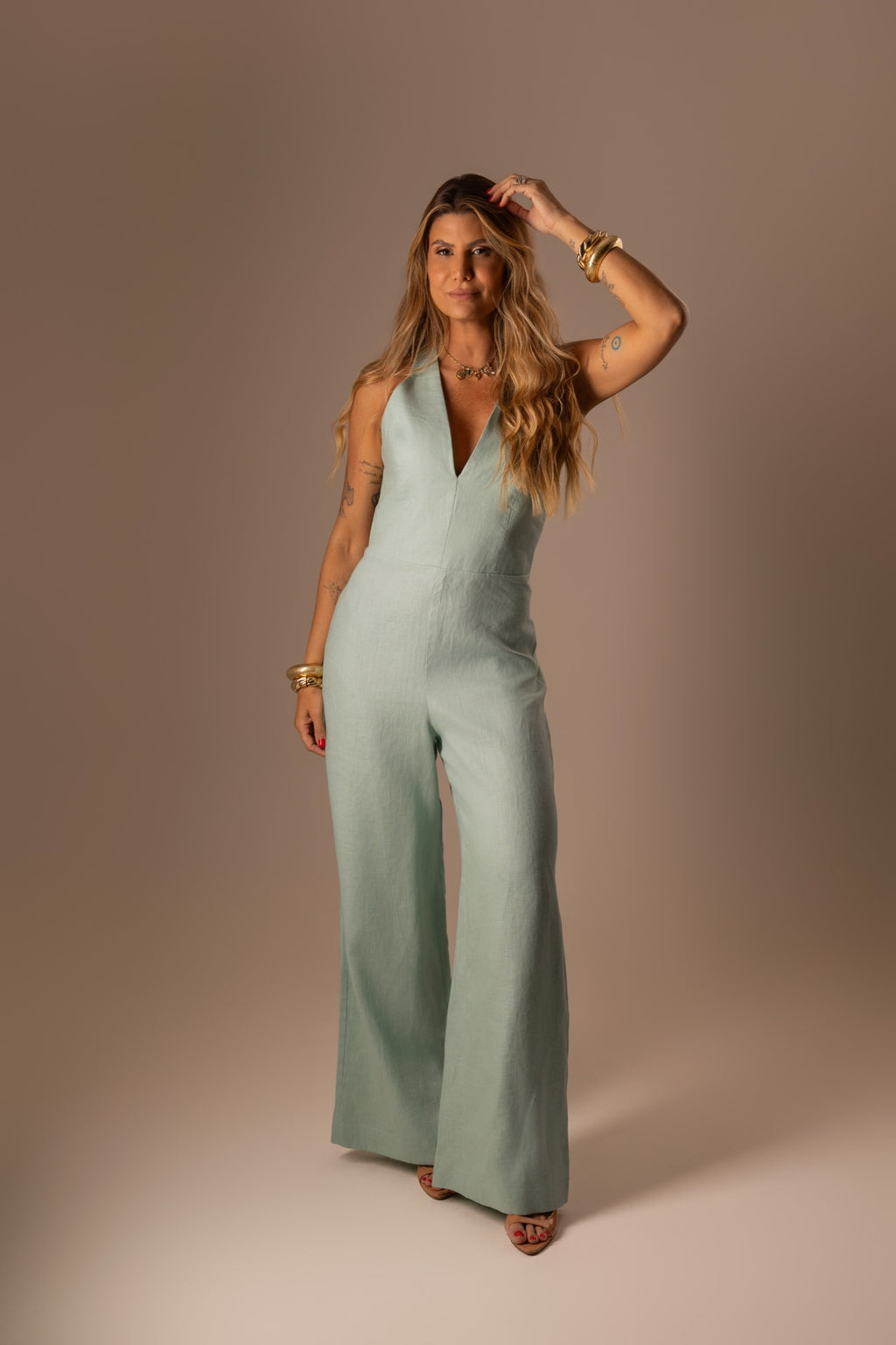 MACACÃO PISTACHE LINHO PURO