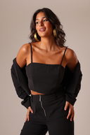 TOP CROPPED BARBATANA PRETO