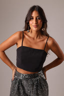 TOP CROPPED BARBATANA PRETO
