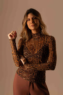 Blusa Onça Manga Comprida Tule - TYNA - foto 3